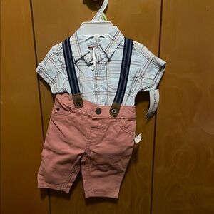 Carter's Plaid Shirt and Pink Shorts Set
